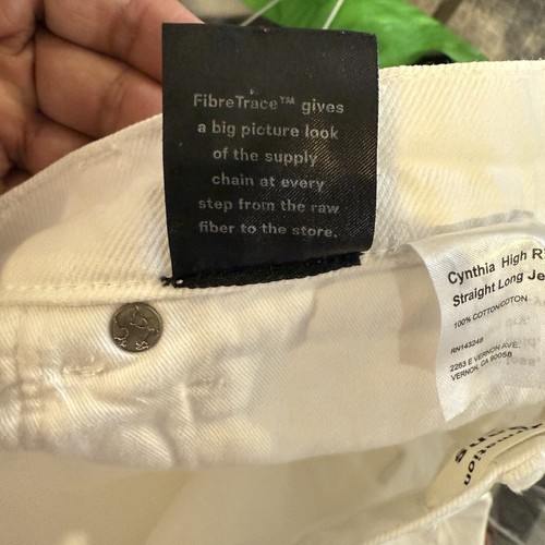 Vintage Reformation Cynthia High Rise Straight Jeans Women's Size 26 White - Picture 7 of 9