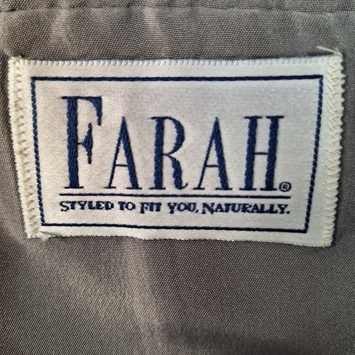Farah 2 Piece Suit Mens 40R 36X33 Gray Pinstripe Wool Blend - Picture 7 of 12