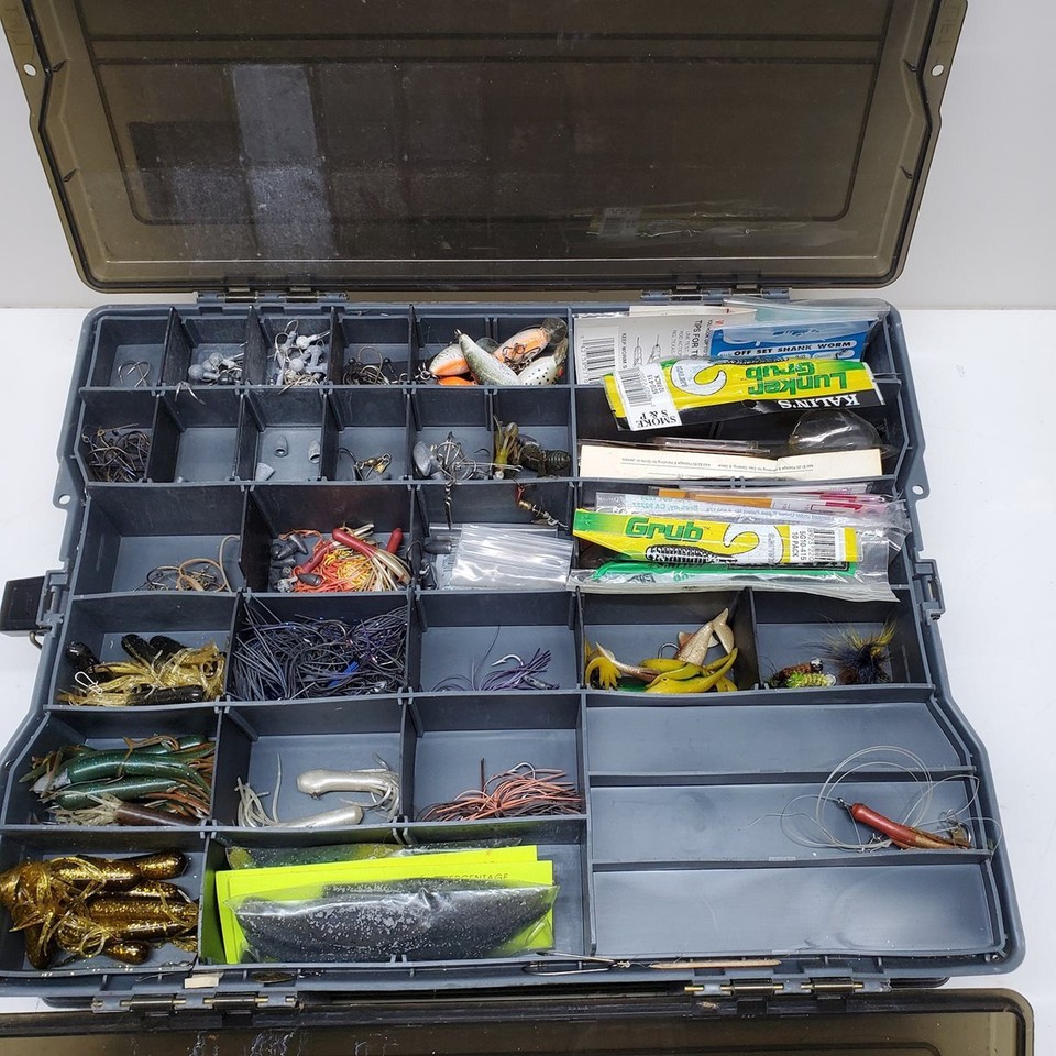 Huge Double Sided Briefcase Style Fishing Bait and Tackle Box eBay