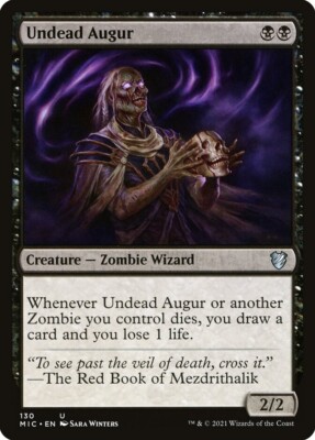 MTG Commander Midnight Hunt U Undead Augur #130 PLAYSET 4X X4