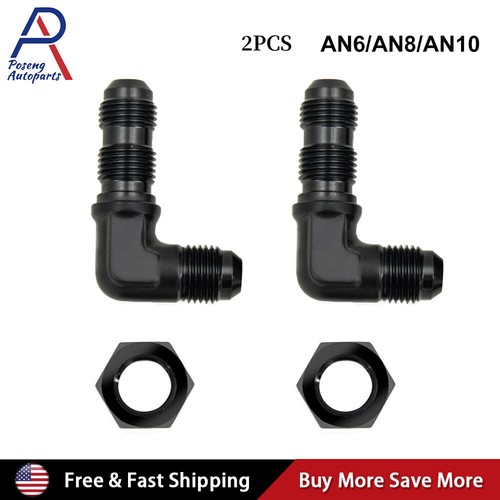 2pc AN Male Flare Bulkhead Fittings - 6AN 8AN 10AN With PTFE Washer For Fuel Cells