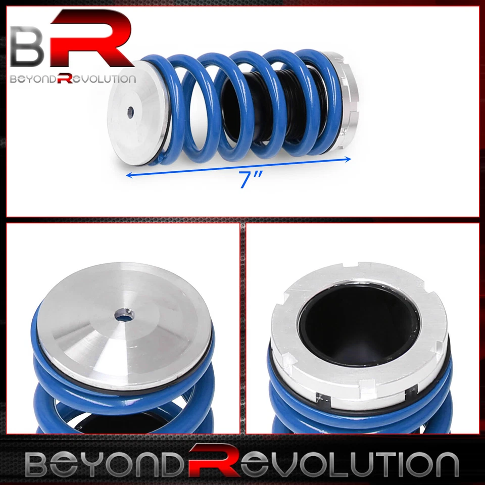 For 1989-1994 240SX S13 Drift 0-3" Adjustable Coilover Sleeves Lower Spring Blue - Изображение 4 из 4