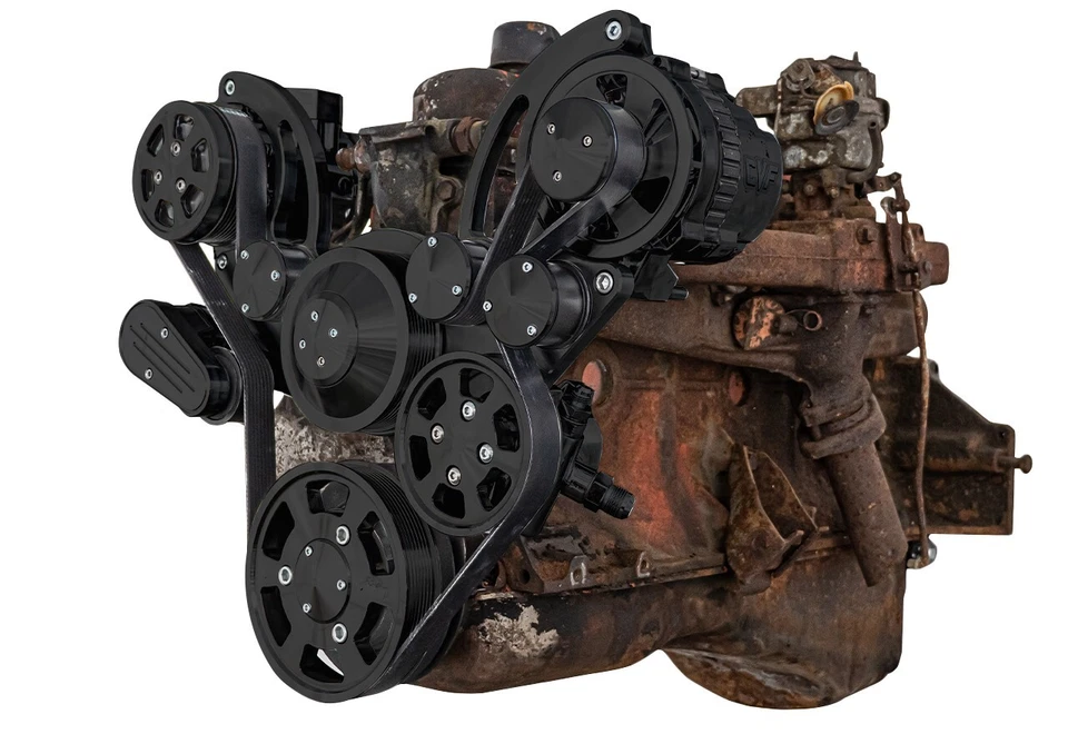Chevy Straight Six All Inclusive Serpentine System 194-250 I6 BLACK AC/PS/ALT - Image 3 of 3