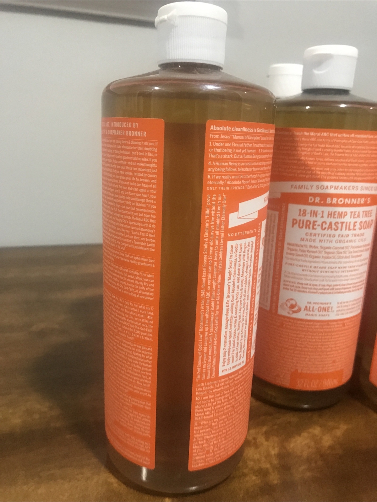 Dr. Bronner's Pure-Castile Liquid Soap Bottles 6 (32 OZ) Hemp Tea Tree Pack