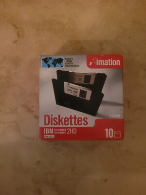 Box of 10 Imation IBM Formatted 2HD 3.5'' Floppy Disk 1.44m