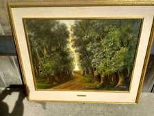 MARCEL ROCHE (1890-1959) SIGNED FRENCH POST IMPRESSIONIST OIL LANDSCAPE 39 X41" 