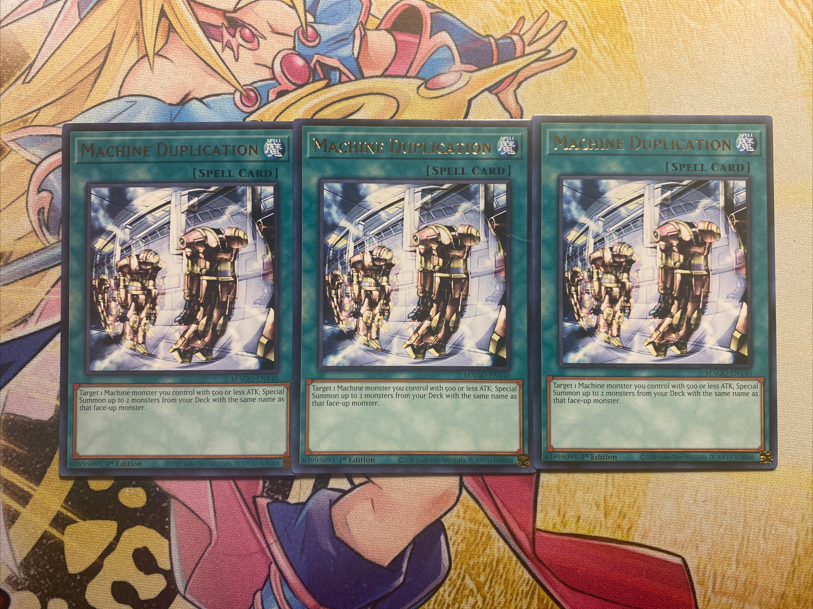Yugioh 3X MACHINE DUPLICATION mago-en140 Maximum gold rare Playset