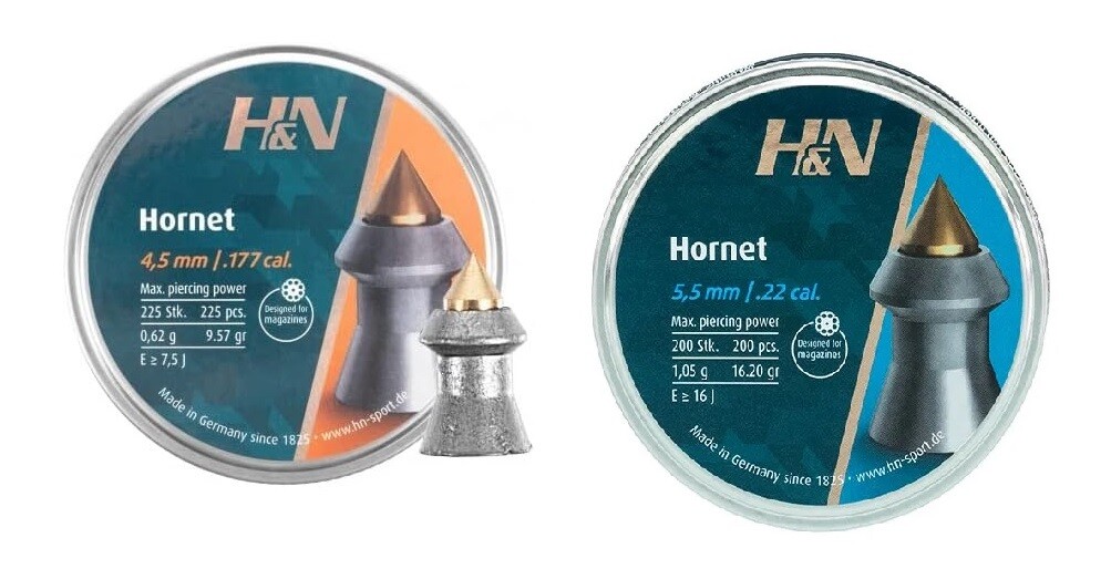Balín H&N Hornet 6,35 con punta cónica de latón