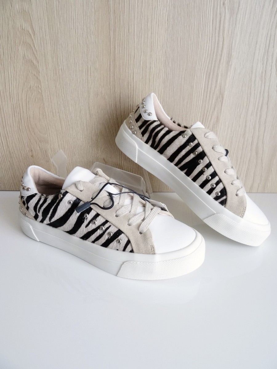 夏物１１０センチくらい ZARA ZEBRA ANIMAL PRINT LEATHER STUDDED SNEAKERS SIZE UK 3