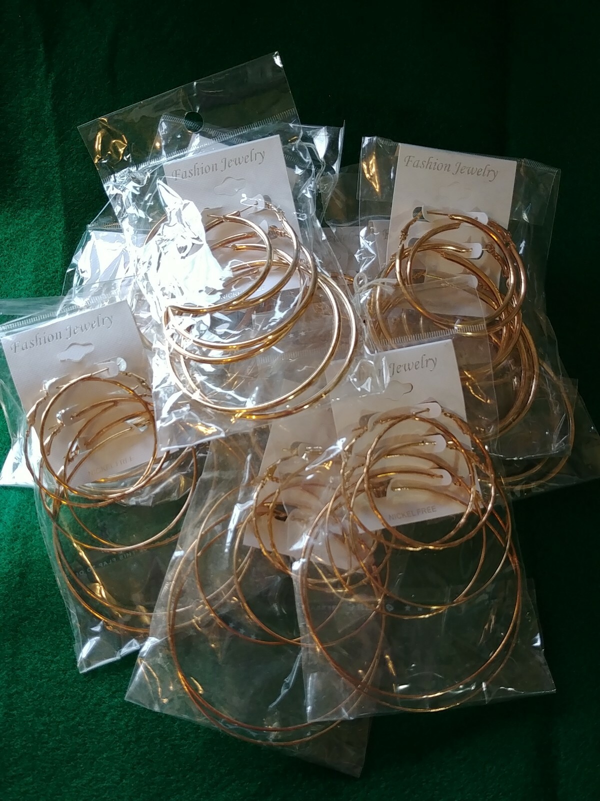 Hoop Earrings, Nickel Free, 10 Cards--3pr. Per Card, Plain & Faceted, #3110-image