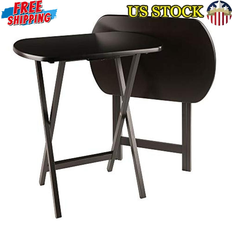 Folding Snack Table Set with Oblong Top for Easy Portable Storage