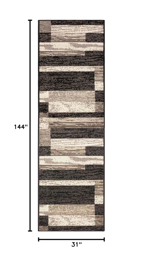 SUPERIOR Rockwood Modern Geometric Patchwork Polypropylene Indoor Area Rug or... - Image 2 of 4