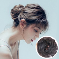 Real Natural Wavy Messy Bun Hair Piece Scrunchie 100 Human Hair Extensions 1PC