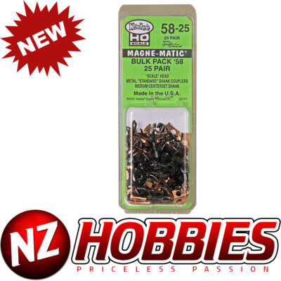 Kadee #58 Scale Metal Couplers - Medium (HO Scale Bulk Pack - 25 pair)
