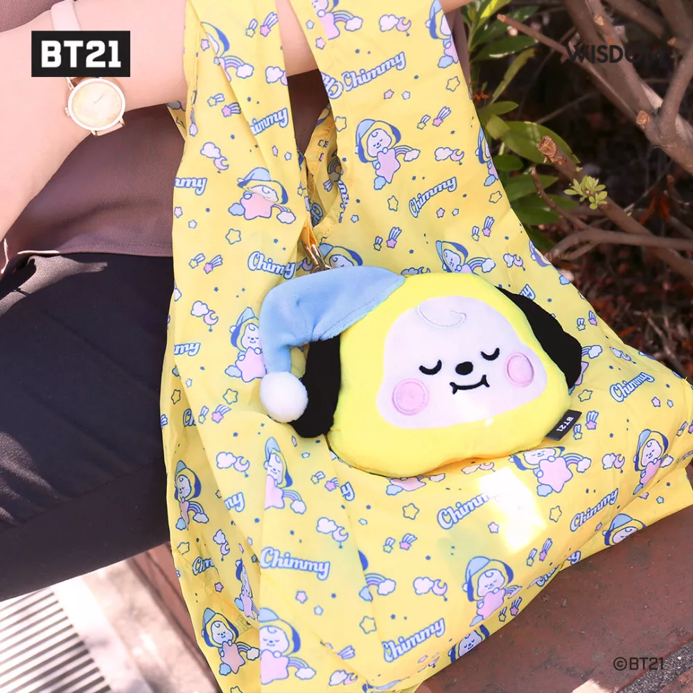 BTS BT21 OFFICIAL Character Doll Packable Foldable Tote Bag Eco Bag