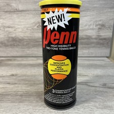 Vintage Sealed Can 3 Penn High VisibilityTwo-Tone Tennis Balls XY02T Extra Duty