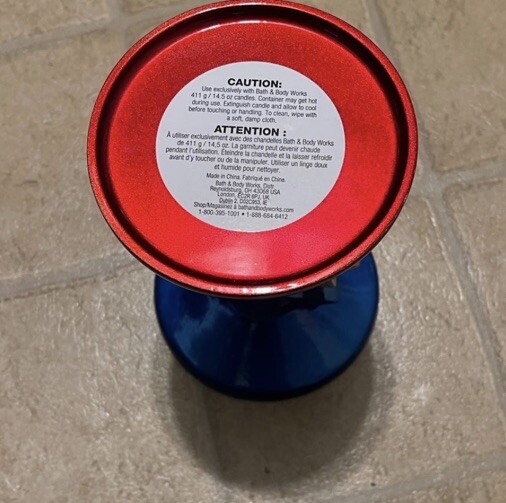 Bath And Body Works Red White And Blue Star Candle 3 Wick Candle Holder