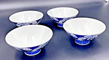 Bowls Tapas/Dessert/Snack/Rice Cobalt Blue & White Colors Pedestal NWOT (4)