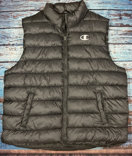 Mens CHAMPION Puffer Vest Size 2X Gray 