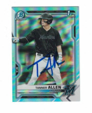 TANNER ALLEN RC SIGNED IP 2021 1ST BOWMAN DRAFT CHROME BDC-165 ROOKIE AUTO