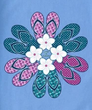 NWT Women's Life is Good Floral Flip Flops Blue Sleeveless Crusher Tee Tank