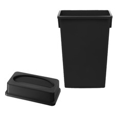 23 Gallon Slim Trash Can with Swing Lid, Commercial Heavy-Duty Waste Bin
