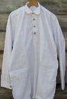 Civil War  White Muslin Shirt with Pewter Buttons  Medium