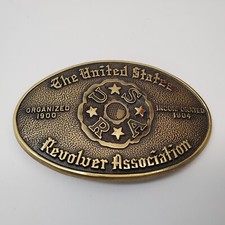 NEW The United States Revolver Association Heavy Brass Belt Buckle USRA