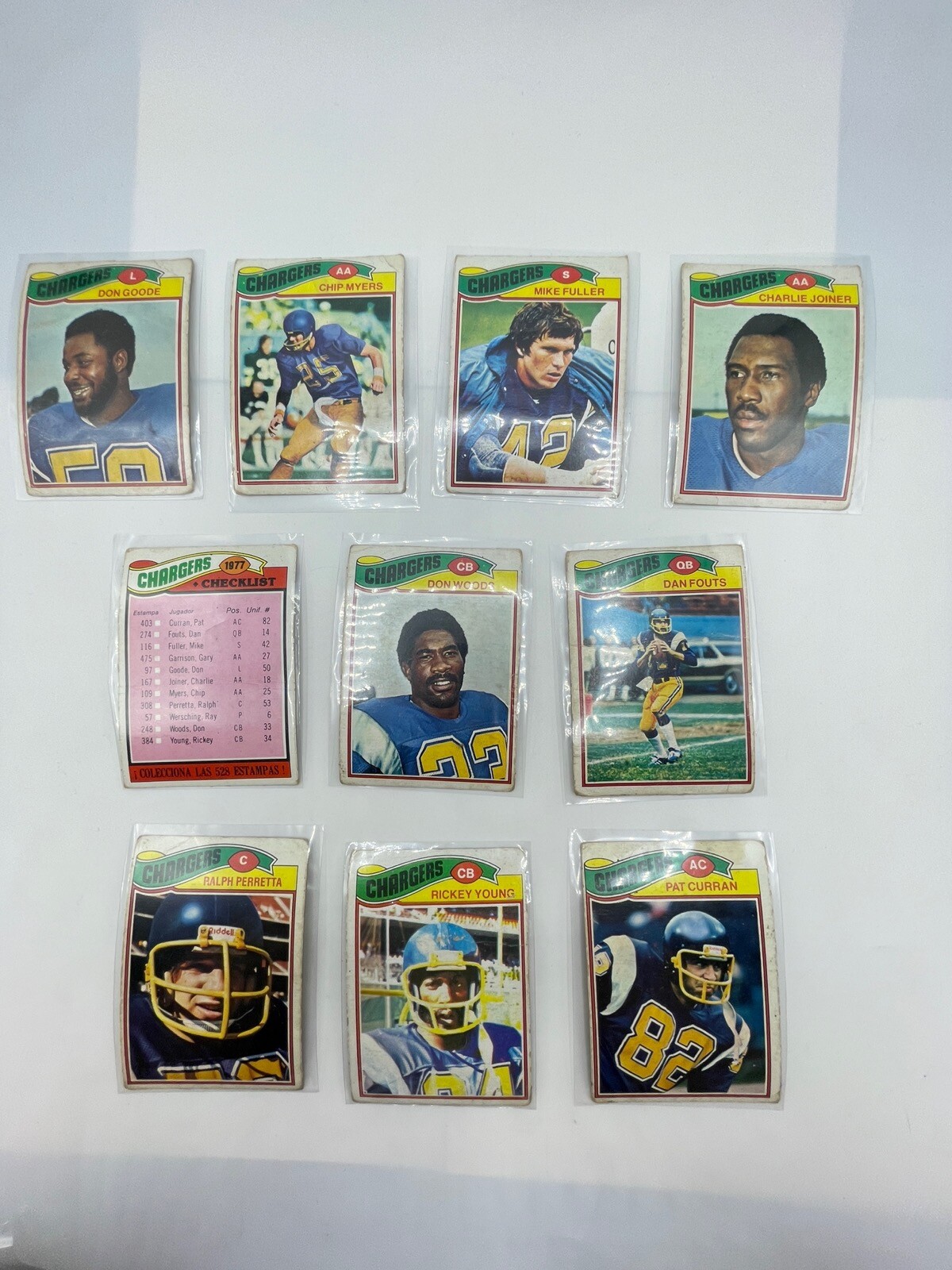 VTG TOPPS 1977 MEXICAN FOOTBALL CARDS Chargers Lot x10 Dan Fouts SP Short Print