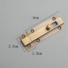 60mm Door Window Brass Push Pull Pin Security Loaded Latch, Bronze Tone