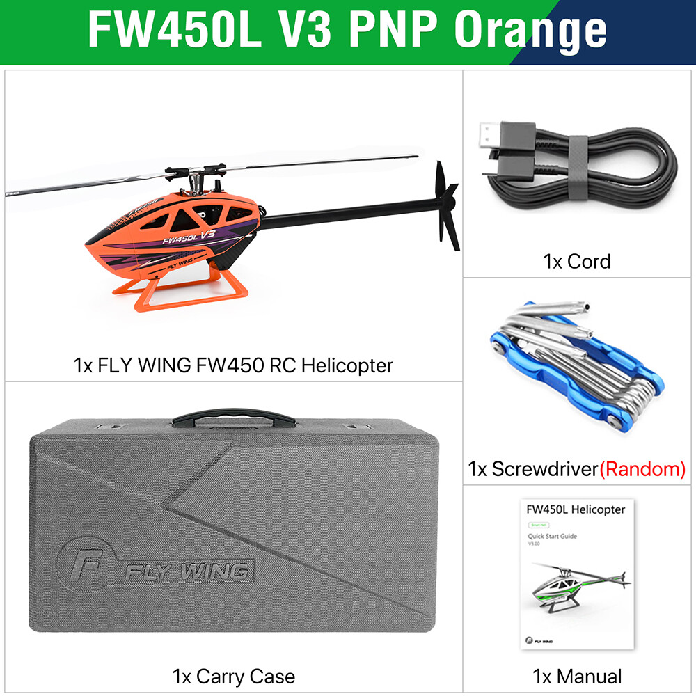 FLYWING FW450L Airwolf 450-Class RC Helicopter 2.4G RC 6CH Electric Ai