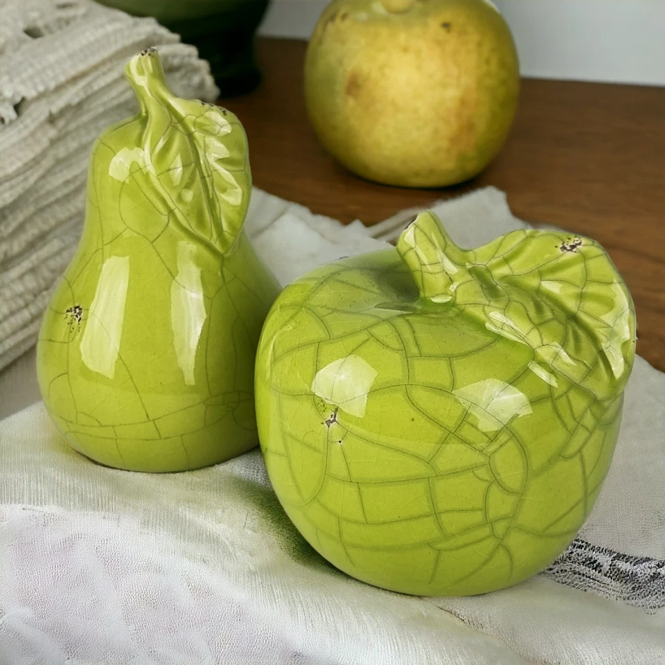 4er Set Deko Birne Apfel Keramik Birnen Äpfel Tischdeko Herbstdeko Dekofiguren - Bild 3 von 4