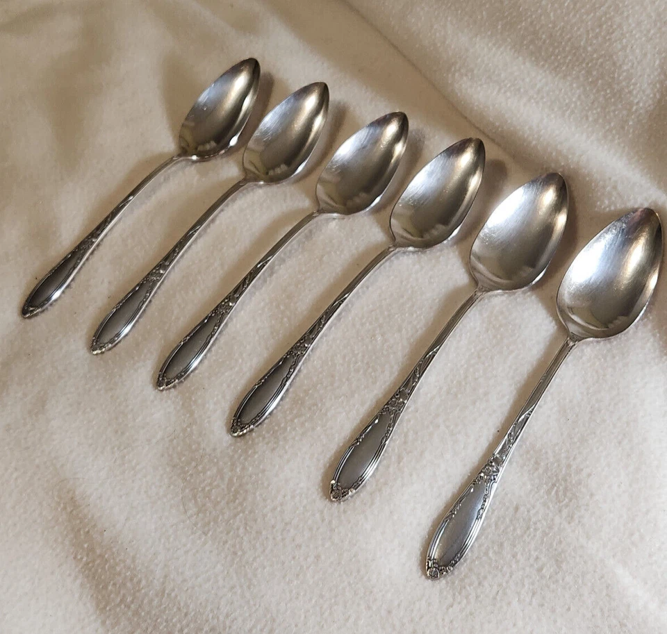 CHATEAU 1934 POR 1881 ROGERS ONEIDA PLATO DE PLATA (6) CUCHARADAS CUCHARADAS PARA SERVIR Foto 3 de 4