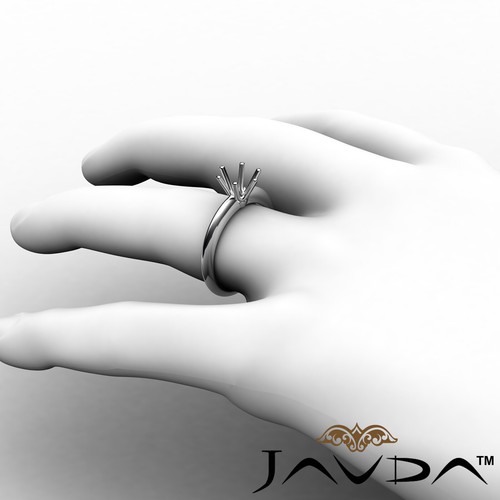 Round Custom Diamond 6 Prong Engagement Solitaire Ring Semi Mount Setting 4g - Picture 26 of 33