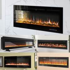 Electric Fire Recessed Wall Mounted Electric Fireplace 9 or 12 LED Flames Effect