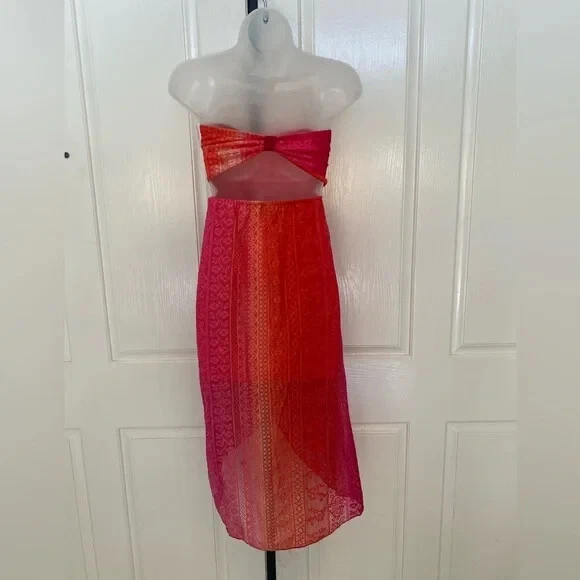 Rue21 Strapless Red and Orange Dress Sz S - Image 3 of 3