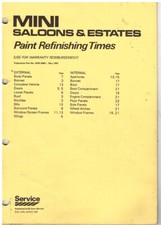 MINI SALOON CLUBMAN & ESTATE 1981 DEALER PAINT RE-FINISHING TIMES PUBLICATION