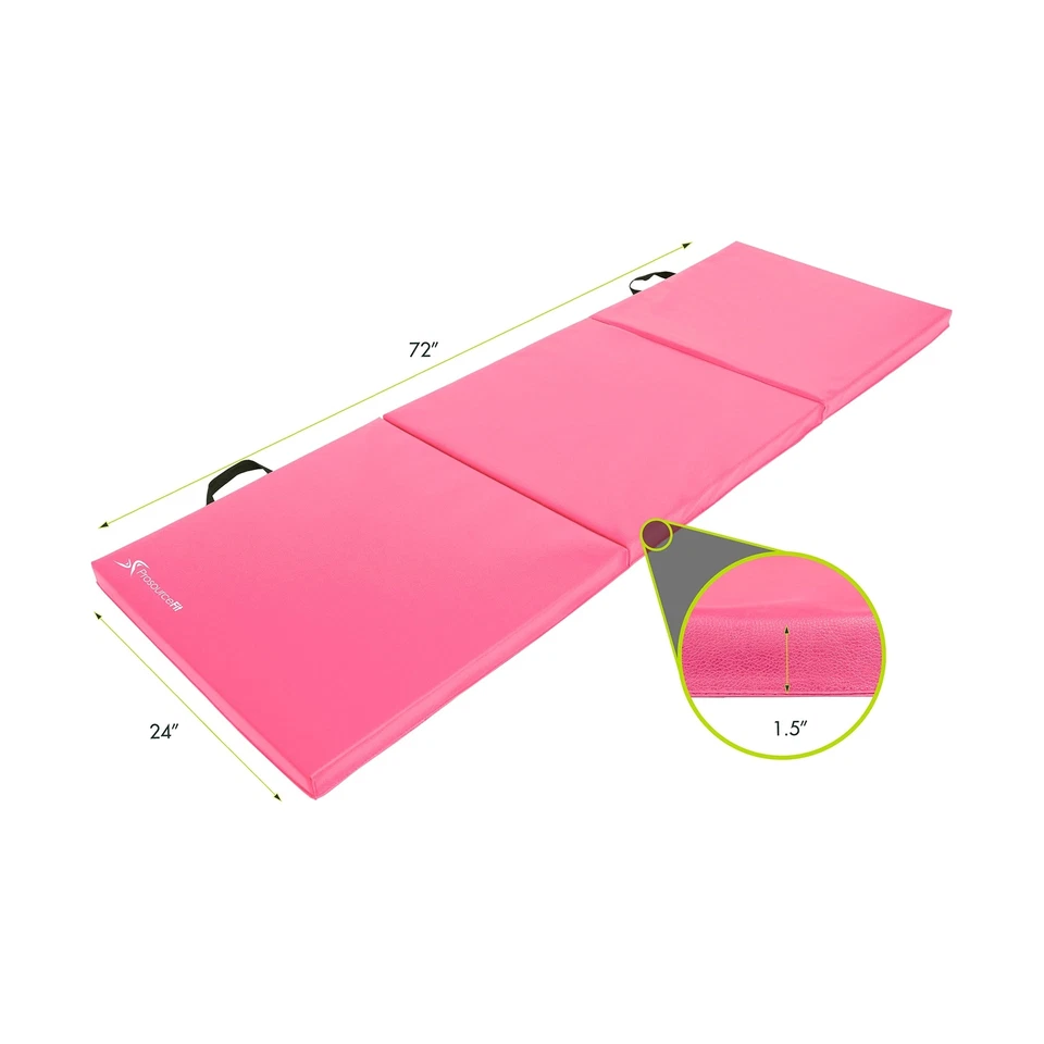 ProsourceFit Tri-Fold Folding Thick Exercise Mat 6’x2’ with Carrying Handles ... - Image 2 of 4
