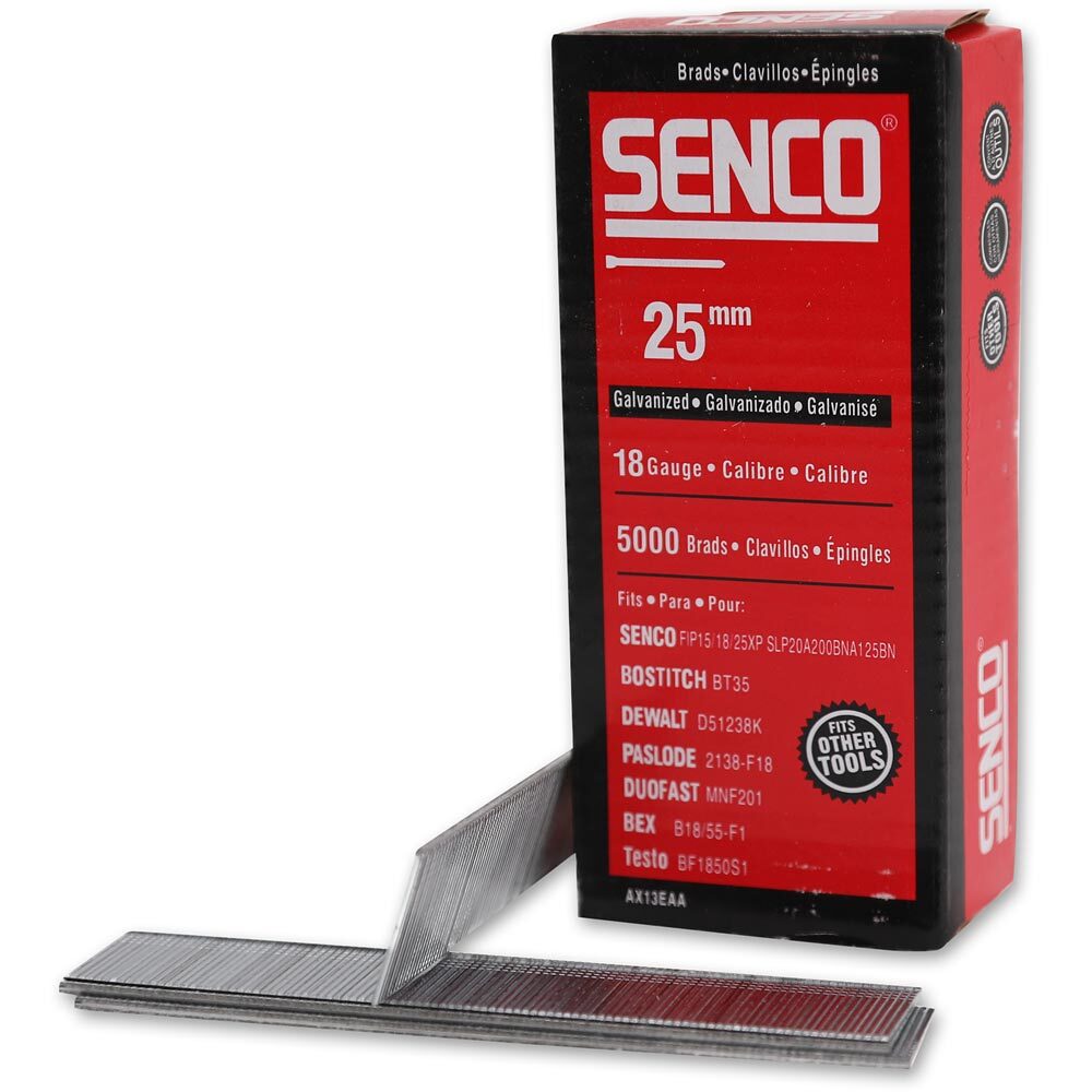 SENCO AX 18-gauge Galvanised Brad Nails 5,000 - 25mm