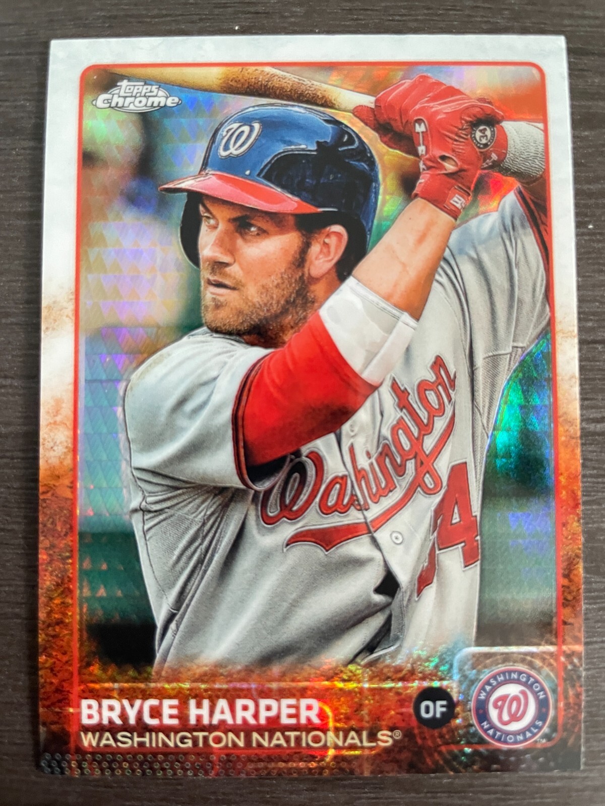 2015 Topps Chrome Bryce Harper Prism Refractor #81 Washington Nationals