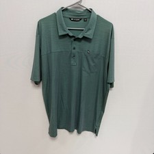 Travis Mathew Mens Polo Shirt Green Cotton Blend Short Sleeve Golf Shirt 2XL