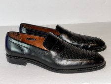 Allen Edmonds Carlsbad Black Leather Woven Penny Loafers Shoes Men's Size 12 B