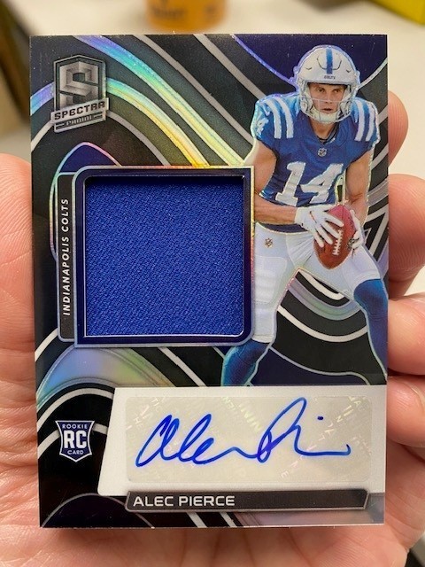 Alec Pierce 2022 Rookie Card Patch Auto /125 2022 Panini Spectra Prizm #219