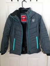 Rossignol Girls Ski Coat Jacket Sz 10 Denim Blue Fits Sz 7 / 8