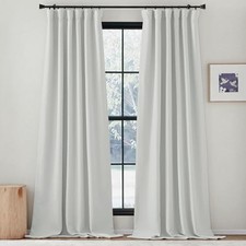 Room Darkening Curtains for Living 50"W x 108"L Pack of 2 Greyish White