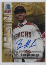 2019 Bowman Draft Chrome Night Gold Refractor 9/50 Brennan Malone Auto nd3