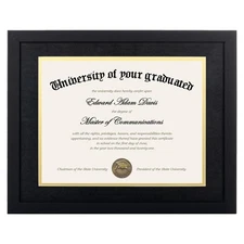 11x14 Diploma Frame Certificate Degree Document Frame with High Definition Gl...