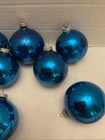 12 Vintage Glass Christmas Tree Balls Ornaments 2.5" Blue Metal Caps RETRO -Z — photo 10