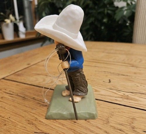 Vintage 1979 Wilton Tortenaufleger kleiner Cowboy mit Steckenpferd Stock Pferd Kunststoff 5" - Bild 2 von 9