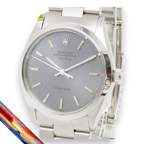 Rolex Air King 5500/0 34mm Vintage Manual Wind Men's Watch Gray Stylish